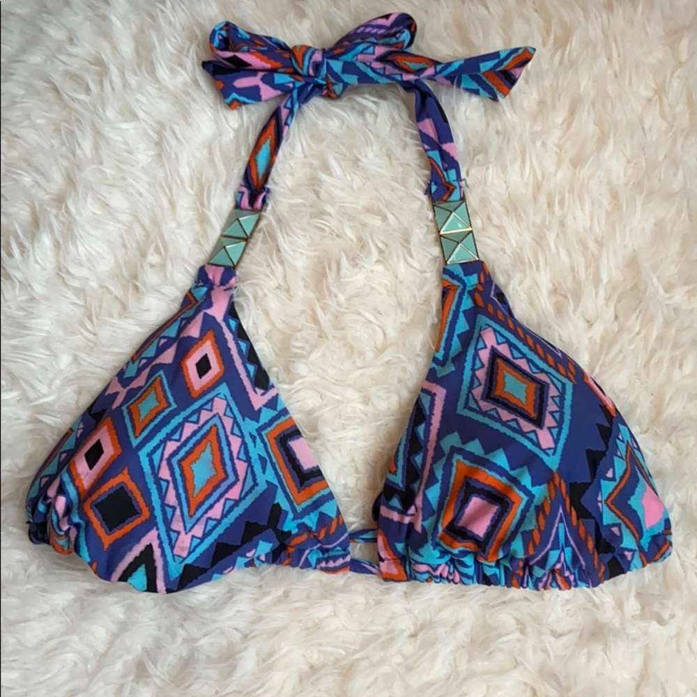 Tribal pattern swim top